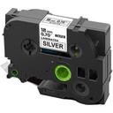 Compatible 5 x PTD450 Tape Brother PT-D450 12mm White Text On Clear Laminated Tape - 8 Meters