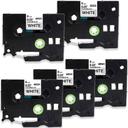 Compatible 5 x PTD450 Tape Brother PT-D450 12mm White Text On Clear Laminated Tape - 8 Meters