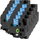 Compatible 5 x PTD450 Tape Brother PT-D450 12mm White Text On Clear Laminated Tape - 8 Meters