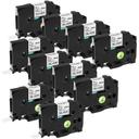 Compatible 5 x PTD450 Tape Brother PT-D450 12mm White Text On Clear Laminated Tape - 8 Meters