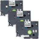 Compatible 5 x PTD610BT Tape Brother PT-D610BT 24mm Black Text On Green Laminated Tape - 8 Meters