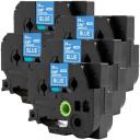 Compatible 5 x PTD800W Tape Brother PT-D800W 24mm White Text On Blue Laminated Tape - 8 Meters