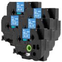 Compatible 5 x PTD800W Tape Brother PT-D800W 24mm White Text On Blue Laminated Tape - 8 Meters