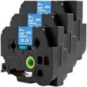 Compatible 5 x PTD800W Tape Brother PT-D800W 24mm White Text On Blue Laminated Tape - 8 Meters