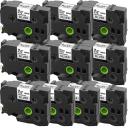 Compatible 5 x PTE550WVP Tape Brother PT-E550WVP 18mm Black Text On Green Laminated Tape