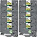 Compatible 5 x PTP910BT Tape Brother PT-P910BT 12mm Black Text On Yellow Flexible ID Laminated Tape - 8 Metres