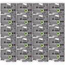 Compatible 5 x PTP910BT Tape Brother PT-P910BT 9mm Black Text On Green Laminated Tape - 8 Meters