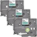 Compatible 5 x PTP910BT Tape Brother PT-P910BT 9mm Black Text On Green Laminated Tape - 8 Meters