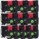 Compatible PT-9500PC Tape Brother PT9500PC 12mm Gold Text On Black Laminated Tape - 8 Meters