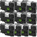 Compatible PT-9500PC Tape Brother PT9500PC 12mm Gold Text On Black Laminated Tape - 8 Meters