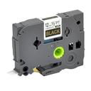 Compatible PT-9500PC Tape Brother PT9500PC 12mm Gold Text On Black Laminated Tape - 8 Meters