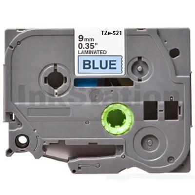 Compatible PT-D610BT Tape Brother PTD610BT 9mm Black Text On Blue Laminated Tape - 8 Meters