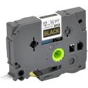 Compatible PT-P910BT Tape Brother PTP910BT 12mm Gold Text On Black Laminated Tape - 8 Meters