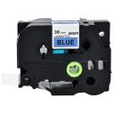 Compatible PT-P910BT Tape Brother PTP910BT 36mm Black Text On Blue Laminated Tape - 8 Metres