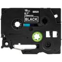 Compatible PTD600 Tape Brother PT-D600 18mm White Text On Black Laminated Tape - 8 Meters