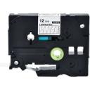 Compatible PTD600 Tape Brother PT-D600 18mm White Text On Black Laminated Tape - 8 Meters