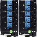 Compatible PTD600 Tape Brother PT-D600 6mm White Text On Black Laminated Tape - 8 Meters