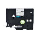 Compatible PTH110 Tape Brother PT-H110 12mm White Text On Clear Laminated Tape - 8 Meters