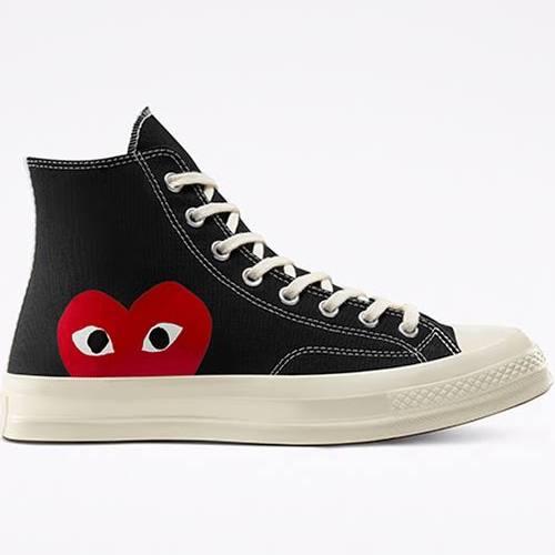 Converse Comme Des Garcons x Chuck Taylor All Star Hi 'Play' Sneakers | Black | Men's Size 7.5
