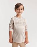 Country Road Boys Verified Australian Long Sleeve Heritage T-Shirt Sand Strp Marsh in Size 4 | 100% Cotton
