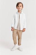 Country Road Boys Verified Australian Long Sleeve Heritage T-Shirt Sand Strp Marsh in Size 4 | 100% Cotton