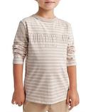 Country Road Boys Verified Australian Long Sleeve Heritage T-Shirt Sand Strp Marsh in Size 4 | 100% Cotton