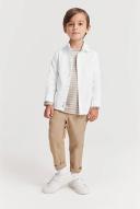 Country Road Boys Verified Australian Long Sleeve Heritage T-Shirt Sand Strp Marsh in Size 5 | 100% Cotton