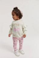 Country Road Girls Organically Grown Cotton Blend Stamp Print Legging Faded Pink in Size 3-6 Months