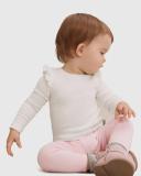 Country Road Girls Organically Grown Cotton Solid Rib Legging Light Pink in Size 12-18 Months