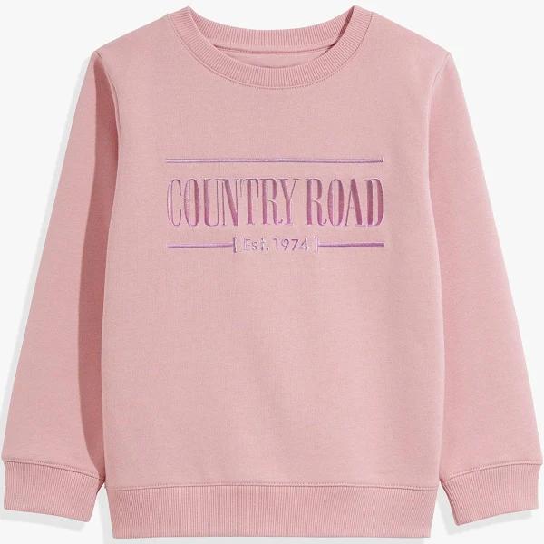 Country Road Girls Verified Australian Heritage Sweat Ombre Ash Pink in Size 10 | 100% Cotton