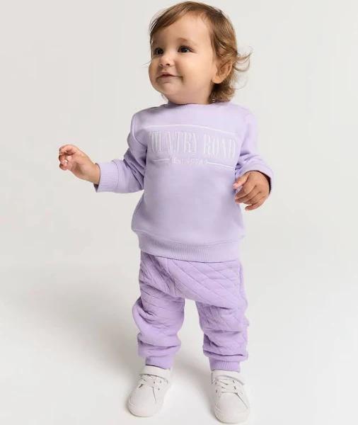 Country Road Girls Verified Australian Heritage Sweat Soft Lilac in Size 12-18 Months | 100% Cotton