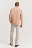 Country Road Men's Regular Fit Organically Grown Stripe Shirt Ginger in Size 2XL | 100% Organic Linen