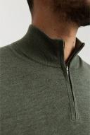 Country Road Verified Australian Merino Half Zip Knit XX-Large Pine Green Melange AU526122