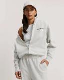 Country Road Women's Australian Full Zip Sweat Top Light Grey Marle in Size 2XS | 100% Cotton