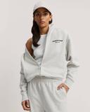 Country Road Women's Australian Full Zip Sweat Top Light Grey Marle in Size XS | 100% Cotton
