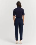 Country Road Women's Australian Merino Wool Silk Short Sleeve Knit Top Midnight Blue in Size 2XS