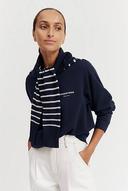 Country Road Women's Verified Australian Relaxed Fit Sweat Top Navy in Size Large | 100% Cotton