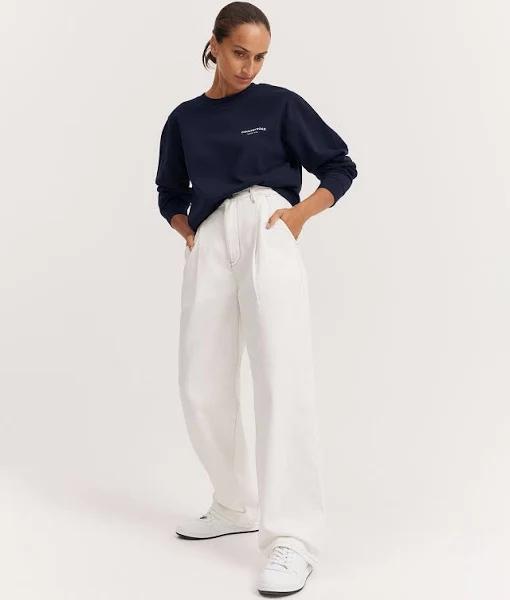 Country Road Women's Verified Australian Relaxed Fit Sweat Top Navy in Size XL | 100% Cotton