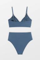 Cupshe Blue Front Bralette and Asymmetric High Waist Set - Blue,S