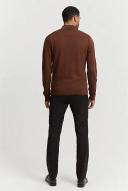 David Jones Country Road Verified Australian Merino Half Zip Knit in Nutmeg, Size 2XL