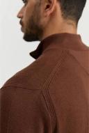 David Jones Country Road Verified Australian Merino Half Zip Knit in Nutmeg, Size 2XL