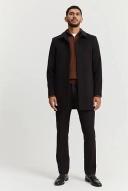 David Jones Country Road Verified Australian Merino Half Zip Knit in Nutmeg, Size 2XL