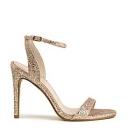 David Jones Edward Meller Wisp100 Single Strap Sandal in Rosegold Sparkle, Size 42 EU