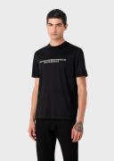 David Jones Emporio Armani Men's Regular Fit Barcode Logo T-Shirt in Black, Size 2XS