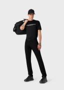David Jones Emporio Armani Men's Regular Fit Barcode Logo T-Shirt in Black, Size 2XS