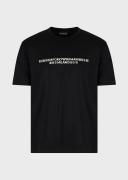 David Jones Emporio Armani Men's Regular Fit Barcode Logo T-Shirt in Black, Size 2XS