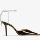 David Jones Jimmy Choo Saeda 100 Pump in Black Crystal, Size 37 EU