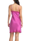 David Jones Papinelle Camille Silk Lace Slip Sleeveless Short Nightie in Fuschia, Size XS