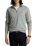 David Jones Polo Ralph Lauren Luxury Jersey Quarter-Zip Pullover in Andover Heather, Size Large
