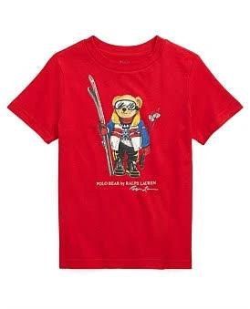 David Jones Polo Ralph Lauren Polo Bear Cotton Jersey T-Shirt (2-4) in Rl2000 Red Ski Bear, Size 3-3T Y
